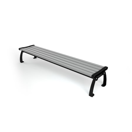 Frog Furnishings Gray 8' Heritage Backless Bench with Black Frame PB 8GRABFHERBAC